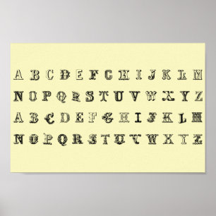 Alphabet A-Z kinderen Educatieve School Kwekerij Poster