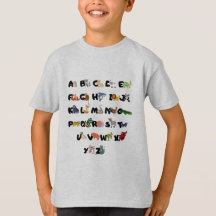 Alphabet Abc grappig, shirten dieren