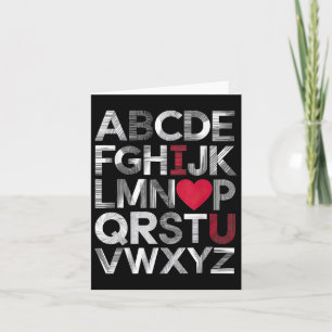 Alphabet ABC I Love You Heart Valentijnsdag Kaart