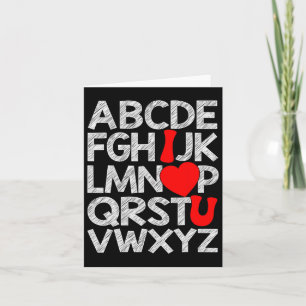 Alphabet Abc I Love You T Shirt Valentijnsdag Hea Kaart