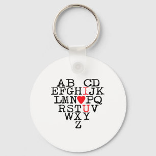 Alphabet Abc I Love You T Shirt Valentijnsdag Hea Sleutelhanger
