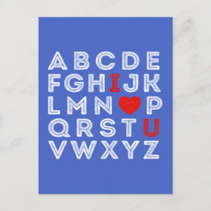 Alphabet ABC Ik hou van je Feestdagenkaart