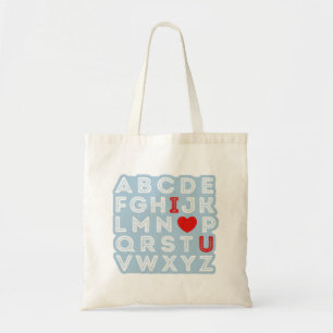 Alphabet ABC Ik hou van je Tote Bag