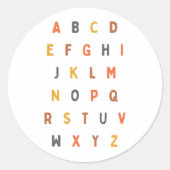 alphabet abc lettres A-Z Stickers Étiquette (Devant)