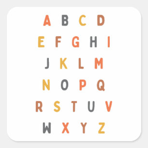 alphabet abc lettres A-Z Stickers Étiquette
