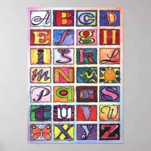 Alphabet ABC poster art Baby room Art