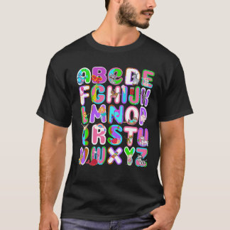 Alphabet ABC Voorschoolse meisjes T Shirt School F