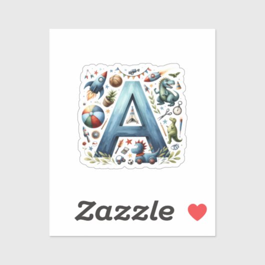 Alphabet Adventure 'A' Sticker. Sticker (Vel)
