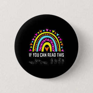 Alphabet Amerikaanse Zangtaal ASL Teacher Fun Ronde Button 5,7 Cm