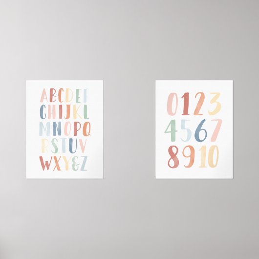 Alphabet arc-en-ciel et chiffres Classe éducative (Recto)