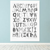 Alphabet Art Canvas Afdruk (Insitu (Houten vloer))