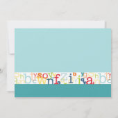 Alphabet Birthday Party Invitation Kaart (Achterkant)