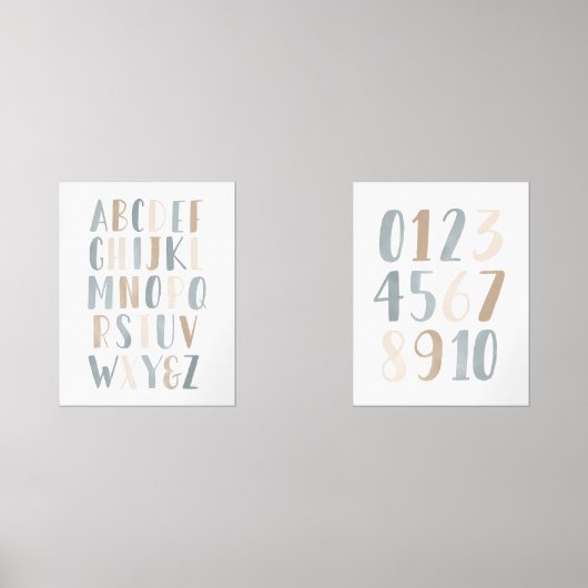 Alphabet bleu et chiffres Classe éducative (Recto)