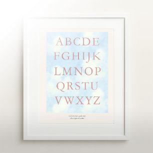 Alphabet – Blush Nursery ABC Muurkunst (28x35,5 cm Poster