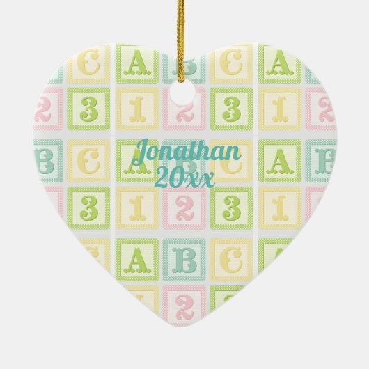 Alphabet Boy Girl Keepomwille Persoonlijke naam Keramisch Ornament (Achterkant)