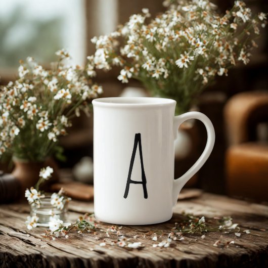 Alphabet Cadeau moderne Monogramme os Chine Mug