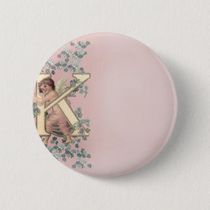 Alphabet Cherub Ronde Button 5,7 Cm
