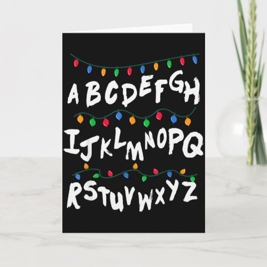Alphabet Christmas Lights T Shirt Stranger Tee Gif Kaart (Voorkant)