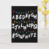 Alphabet Christmas Lights T Shirt Stranger Tee Gif Kaart (Gele Bloem)