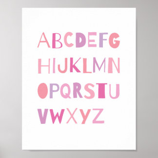 Alphabet coloré ABC Décoration de nurserie | Fille