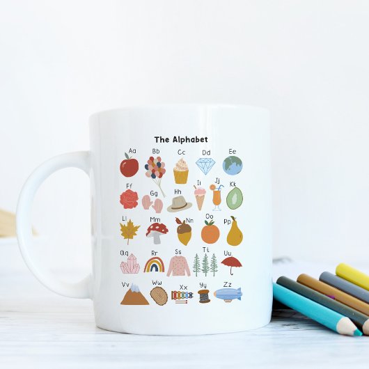 Alphabet de A à Z avec photos Kids Mug