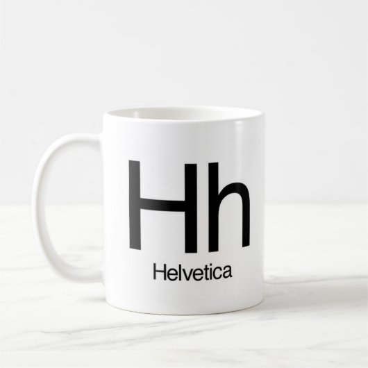 Alphabet de la tasse de typographie - helvetica (Gauche)