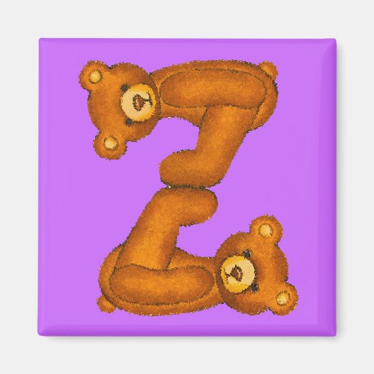 Alphabet de l'ours en peluche ~ Lettre Z Magnet (Devant)
