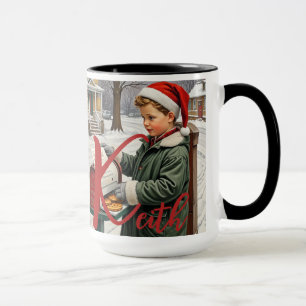 Alphabet de Noël Personnalisable Mug