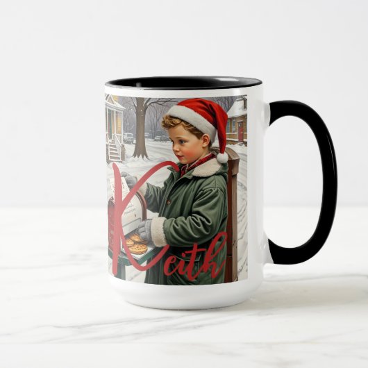 Alphabet de Noël Personnalisable Mug (Droite)