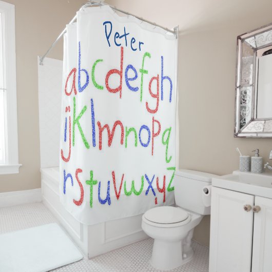 Alphabet de rideau de douche pour enfants (En situation)