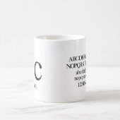 Alphabet de tasse de typographie - Caslon (Centre)