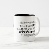 Alphabet de tasse de typographie - fêtes (Devant droit)