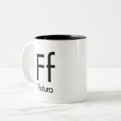 Alphabet de tasse de typographie - Futura (Devant gauche)