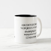 Alphabet de tasse de typographie - Times New Roman (Devant droit)