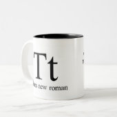 Alphabet de tasse de typographie - Times New Roman (Devant gauche)