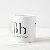 Alphabet de tasse de typographie - vieux visage de (Devant gauche)