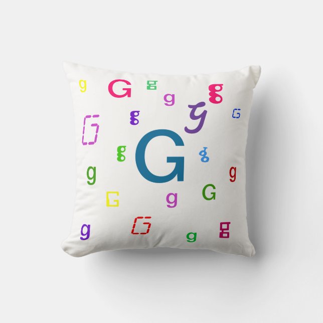 Alphabet Decorative Pillow G Kussen (Voorkant)