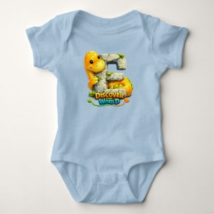 🦖🌍 Alphabet Dino “E” Bébé Body Manches Courtes �