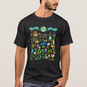 Alphabet Earth Day Elke dag weer ABC's sparen Plan T-shirt