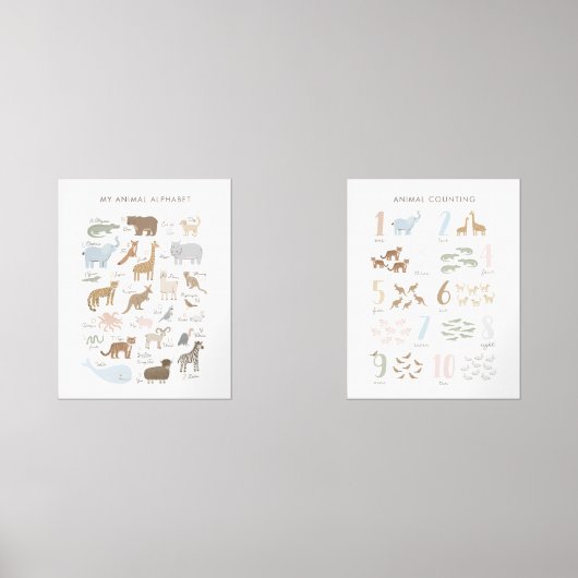 Alphabet et chiffres animaux Classe éducative (Recto)