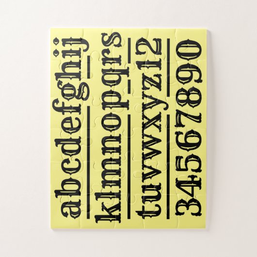 Alphabet et chiffres conceptions puzzle puzzle (Vertical)