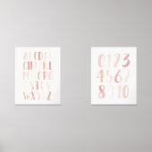 Alphabet et chiffres roses Salle de classe éducati (Recto)