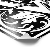 Alphabet floral Lettre monogramme W Photo Imprimer (Coin)