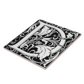 Alphabet floral Monogramme Lettre D Carreau (Côté)