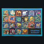 Alphabet hébreu, cadeau, set de table<br><div class="desc">Ce set de table de tissu comporte chacune des 22 lettres de l'alephbet hébreu. Chaque lettre est représentée par un mignon et l'animal coloré avec lui est nom hébreu. Grand cadeau pour kids.55</div>