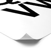 Alphabet HI imprimé ou affiche en noir et rouge (Coin)