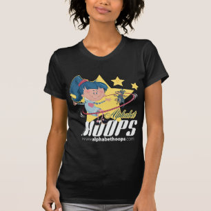 Alphabet Hoops URL op zwarte achtergrond T-shirt
