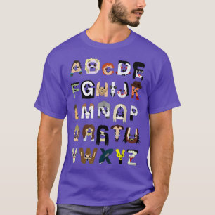 Alphabet Horror Icon Character Halloween Holiday F T-shirt