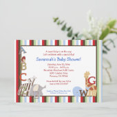 Alphabet Jungle Soup 5x7 Baby shower Invitation (Debout devant)