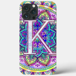 Alphabet K mandala iPhone 13 Pro Max Hoesje
